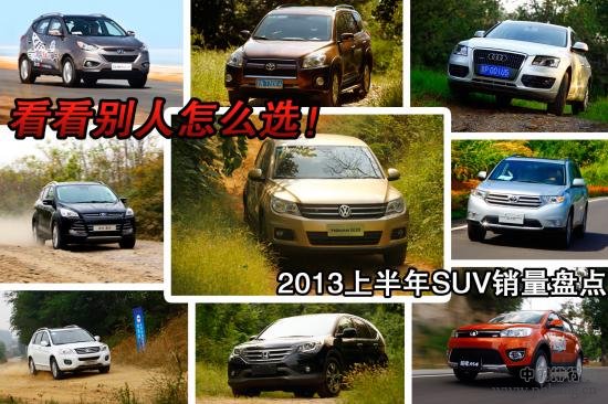2013年上半年SUV市场销量排行