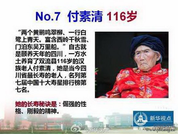 中国十大寿星排行榜 最长寿的中国人128岁