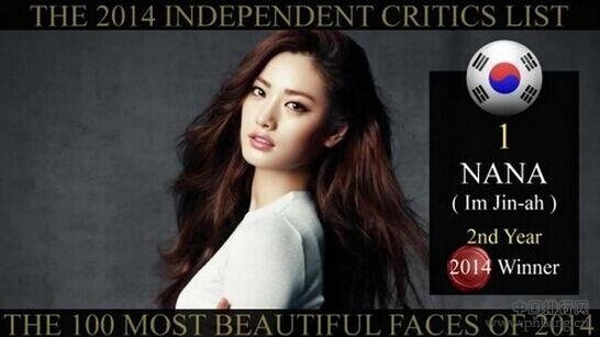 2014全球百大最美面孔女星排名